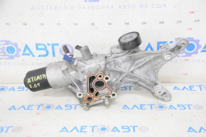 Oil filter housing for VW Atlas 18- 2.0T engine with drive belt tensioner