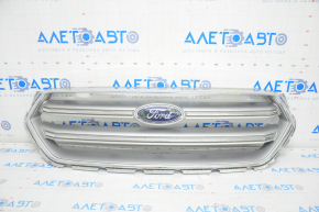 Radiator grill grill Ford Escape MK3 17-19 rest, gray, with chrome, with emblem, scratches
