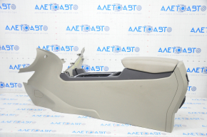Central console armrest and cup holders Ford Escape MK3 17- gray, leather, scratches