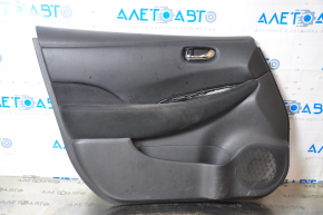 Door trim card front left Nissan Leaf 13-17 black with black insert leather, armrest cloth