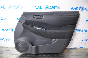 Door trim card front right Nissan Leaf 13-17 black with black insert leather, armrest cloth