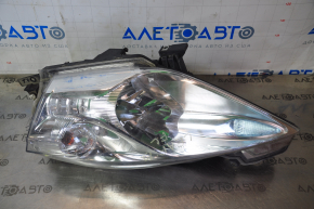 Headlight front left bare Nissan Leaf 13-17 halogen, without fastening, white cap, sand