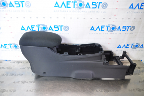 Console central armrest Nissan Leaf 13-17 cloth black, scratches, breakage crepe