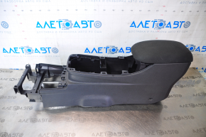 Console central armrest Nissan Leaf 13-17 cloth black, scratches, breakage crepe