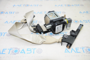 Driver's seat belt Ford Fusion mk5 13-16 beige, shot, for dry cleaning, cracks on the fastening