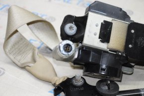 Driver's seat belt Ford Fusion mk5 13-16 beige, shot, for dry cleaning, cracks on the fastening