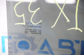 Infiniti JX35 QX60 rear right door glass 13-20 tinted