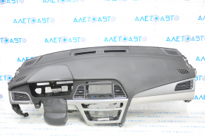 Dashboard front panel without AIRBAG Hyundai Sonata 15-17 gray overlays, cracks