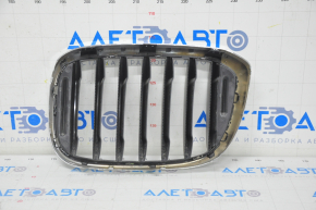 Radiator grill right BMW X3 G01 18-21 nostril, chrome frame + gray grill, sand