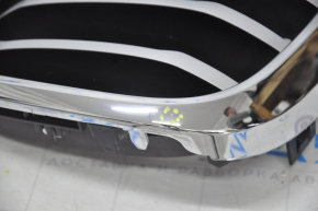 Radiator grill right BMW X3 G01 18-21 nostril, chrome frame + gray grill, sand