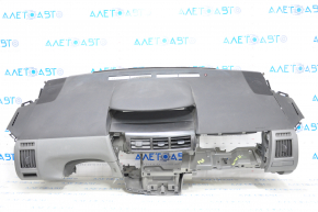 Dashboard front panel without AIRBAG Toyota Prius V 12-16 dark gray leather, leather defect