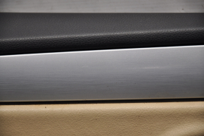 Door trim card front left VW CC 08-12 black with beige insert leather, armrest leather beige, molding gray, scratches
