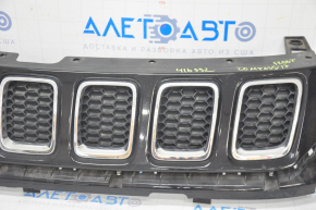 Radiator grill grill Jeep Compass 17 - assembled 3 parts, chrome + black gloss, sand