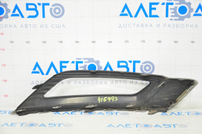 Front bumper grille left Ford Fusion mk5 17-18 under fog lights halogen matt, with molding, broken fasteners, sand, painted molding