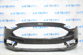 Front bumper bare Ford Fusion mk5 17-18 black, without parking sensors, worn, cracked