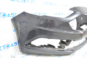 Front bumper bare Ford Fusion mk5 17-18 black, without parking sensors, worn, cracked