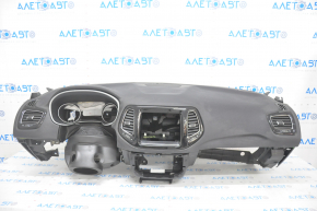 Torpedo front panel with AIRBAG Jeep Compass 17-21 black, black glossy inserts, scratch