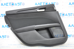 Door trim card rear left Ford Fusion mk5 17-20 black with black insert leather, armrest leather, molding gray