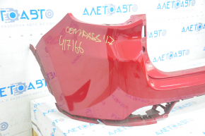 Rear bumper bare upper part Jeep Compass 17 - for parking sensors, red, scratches, broken fasteners
