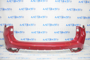 Rear bumper bare upper part Jeep Compass 17 - for parking sensors, red, scratches, broken fasteners