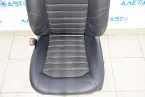 Driver's seat Ford Fusion mk5 17-20 without airbag, electric, leather black + cloth, cracked leather, forward-backward motor does not work