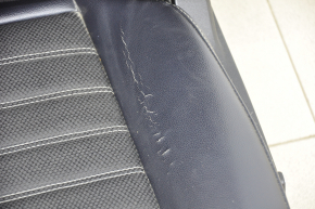 Driver's seat Ford Fusion mk5 17-20 without airbag, electric, leather black + cloth, cracked leather, forward-backward motor does not work