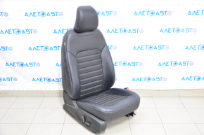 Passenger seat Ford Fusion mk5 17-20 without airbag, electric, leather black + cloth, without motor forward-backward