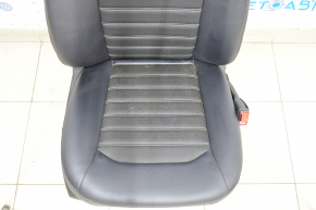 Passenger seat Ford Fusion mk5 17-20 without airbag, electric, leather black + cloth, without motor forward-backward