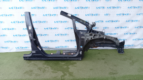 Front right quarter Toyota Prius 30 10-15 graphite, with central pillar, rusty