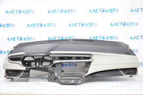Torpedo front panel without AIRBAG Toyota Avalon 13-18 black with beige, for cleaning, chrome defect