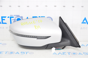 Side mirror right Nissan Rogue 17-20 7 pins, silver, heated, turn signal