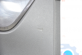 Door trim card rear left Nissan Rogue 17-20 black with black insert plastic, molding black gloss, armrest leather, scratches