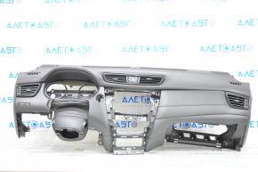 Torpedo front panel with AIRBAG Nissan Rogue 14-20 type 2 without overlay, black, scratches