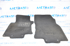 Set of floor mats Nissan Rogue 14-20 cloth black, dry cleanable