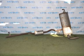 Rear muffler with barrels Nissan Rogue 14-20 rusty, dented, fastening sawed off