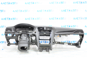 Torpedo front panel with AIRBAG Ford Fusion mk5 13-20 under start-stop, black overlays, black inserts, crack in fastener