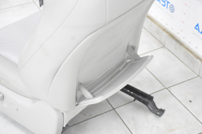 Driver's seat Lexus RX350 RX450h 10-15 without airbag, electric, gray leather, heating, ventilation, lower part is re-upholstered, cracks in leather, tear, glove compartment does not close