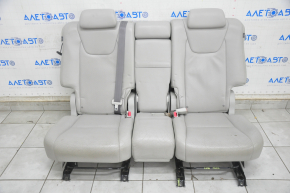 Rear row of seats 2 row Lexus RX350 RX450h 10-15 without airbag, gray leather, cracks on leather, tear