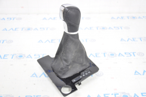 Gear knob with shifter cover VW Passat b7 12-15 USA leather black, under start-stop, scratches on leather
