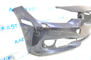 Bare front bumper BMW 3 F30 12-15 without parking sensors, under washers, blue, worn