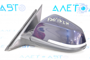 Left side mirror BMW 3 F30 4d 13-18 usa 5 pins, matt mount, turn signal, blue