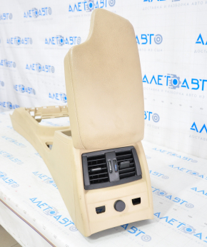 Central console armrest BMW 3 F30 12-18 automatic transmission leather beige, heated