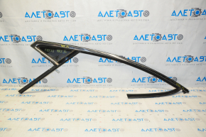 Front left glass seal Lincoln MKZ 13-16 with upper chrome molding, triangle glass, scratches, for polishing