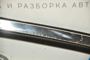 Front left glass seal Lincoln MKZ 13-16 with upper chrome molding, triangle glass, scratches, for polishing