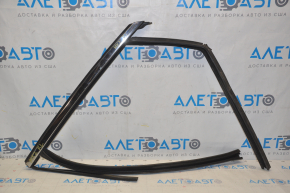 Upper rear left door molding Lincoln MKZ 13-16 chrome with glass seal, scratches, for polishing