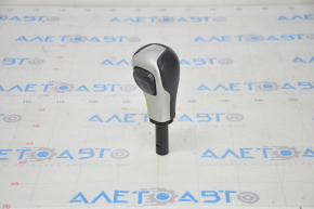 Gear knob Jeep Compass 17 - leather, gray overlay, scratch on leather