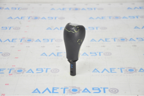 Gear knob Jeep Compass 17 - leather, gray overlay, scratch on leather