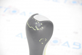 Gear knob Jeep Compass 17 - leather, gray overlay, scratch on leather