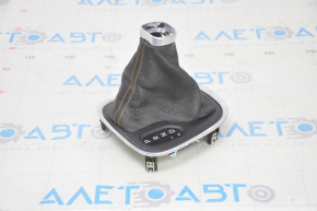 Jeep Compass 17 shifter pad - black leather, chrome trim