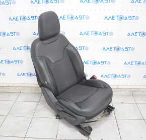 Passenger seat Jeep Compass 17- without airbag, mechanical, combined leather black + cloth, needs cleaning, broken zipper